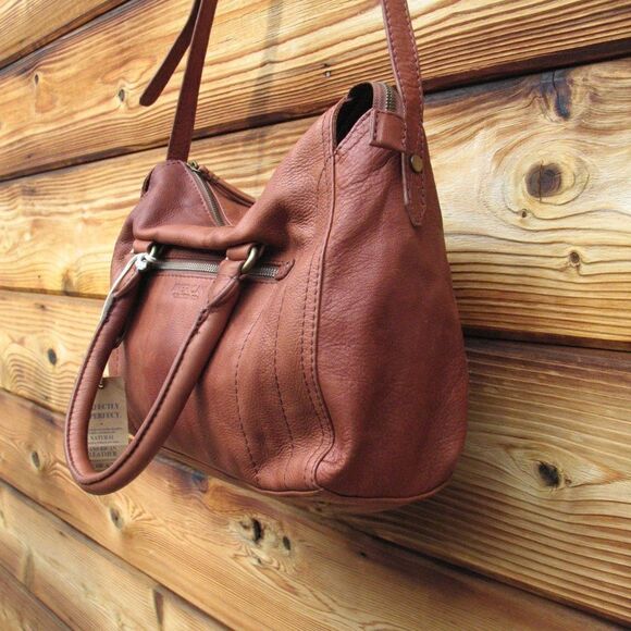 NWT American Leather Company Soft Leather Satchel Tote Shoulder Bag - Picture 6 of 13